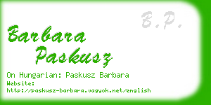 barbara paskusz business card